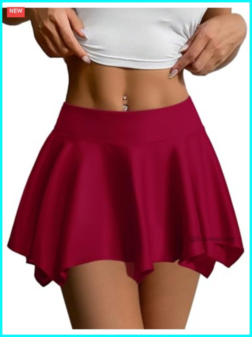 Pleated Mini Skirt Flowy High Waist Ruffled A-Line Club Party